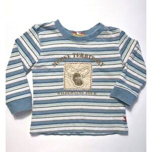 Vintage 90s Sprockets Moose Territory Shirt Toddler 2T Striped USA